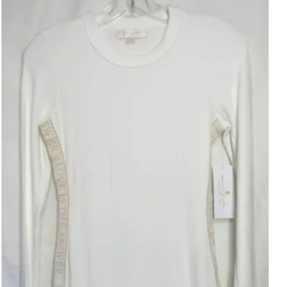 NWT SPIRITUAL GANGSTER WHITE RIBBED LOVE IS THE ANSWER BODYCON LONG SLEEVE - Picture 4 of 15